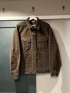 新品 黒L 24aw Supreme Flocked Denim Trucker