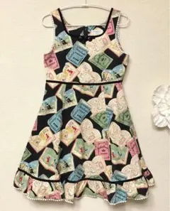 シャーリーテンプル　絵本総柄　ジャンパースカート　150cm 黒　新品タグ付