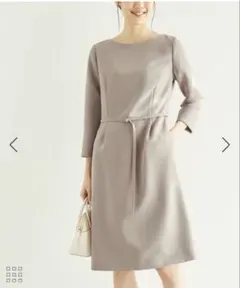 新品未使用　ロペピクニック　ウルトラストレッチベルト付きワンピース38 ベージュ