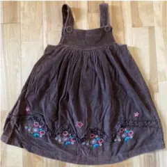 ワンピース　ジャンパースカート　SamanthaSays 茶色　コーデュロイ