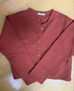 WCLOSET レンガ色 ボタン付き長袖トップス　カーディガン
