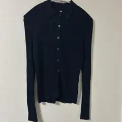 リブポロカーディガン ニット