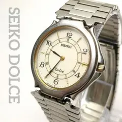 ジャンク SEIKO DOLCE ボーイズ アラビア数字 純正ベルト 90s