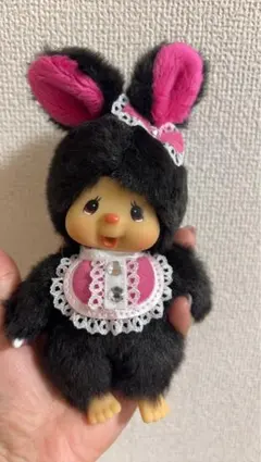 セキグチ モンチッチ ピンク 着ぐるみ ヒョウ柄 ぬいぐるみ