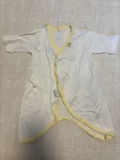 ベビー肌着 ホワイト/イエロー 短袖 前開き