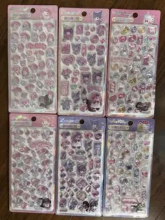 正規品サンリオ海外限定 3D立体シール ぷっくりシール 6枚セット