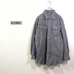 XEBEC ワークシャツ 3L グレー コットン 長袖 作業服 メンズのサムネイル