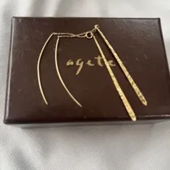 agete シンプル ロングピアス 約5cm