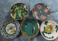 美品★九谷焼★青郊窯★九谷焼★名品コレクション★豆皿★小皿★銘々皿★5枚セットのサムネイル