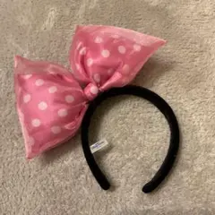 ディズニー カチューシャ ミニー ピンク ドット リボン