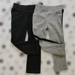 キッズ　ラインパンツ 　黒パンツ　100cm　2点セット　グレー　長ズボン