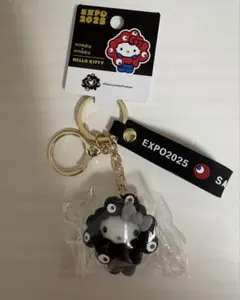 EXPO2025 黒ミャクミャク キティ キーホルダー