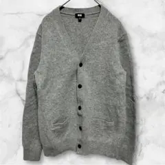 ビ*ズ様 【 ユニクロ】　美品　ニットカーディガン　ライトグレー　毛100% 上