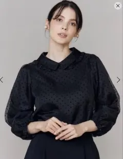 週末限定価格❣️Maglieドットフロッキー衿フリルブラウスのサムネイル