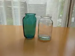 レトロ瓶☆佃煮瓶2個・昭和レトロ・アンティーク・インテリア・小物入れ・花瓶