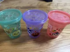 キャラクター付きプラスチックカップ3個セット