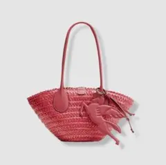 新品14万→ETRO ペガソ ストローエフェクト＆レザー トートバッグ　ペガサスのサムネイル