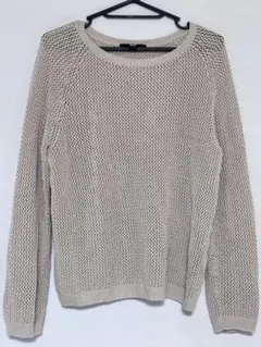 UNIQLO メッシュ編みニットセーター XL ベージュ