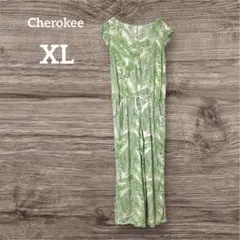 Cherokee 【XL】葉柄プリント オールインワン カジュアル リゾート