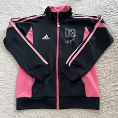 adidas ジャージ 黒/ピンク【150】