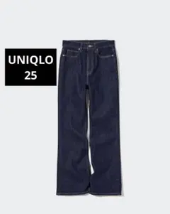 ユニクロ スリム フレア ジーンズ デニム 25ストレッチ パンツ レディース黒