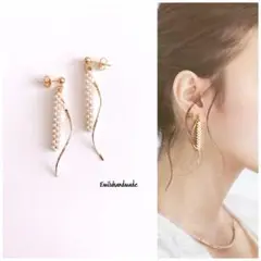 【No.498】ハンドメイド ピアス イヤリング 大人可愛い パール シンプル