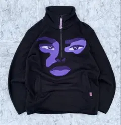 極美品プーマPUMA ハーフジップ スウェット　ブラック/パープル　M Y2K