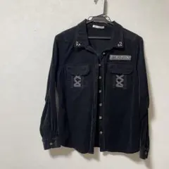 axes femme ブラック コーデュロイ長袖シャツ　M