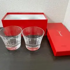 美品 Baccarat バカラ ロックグラス ペア 赤箱付き