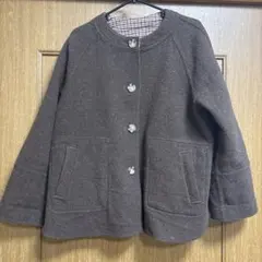 ONIGIRIブラウン リバーシブルウール風ジャケット