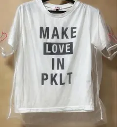 PINK-latte ホワイト チュール ロゴTシャツ M/165cm