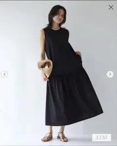 グリーンレーベル　シンプルリフトワンピース　黒　ショートサイズ
