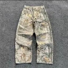 【新品未使用、早い者勝ち‼️】リアルツリー バギー 海外ストリート デニム　迷彩柄