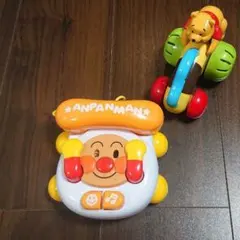 アンパンマン 電話 兼 手押し車 知育 おもちゃ おまけプーさん手押し車