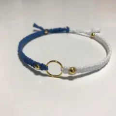 ミサンガアンクレット ホワイトブルー