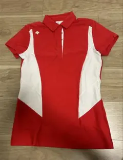 DESCENTE レディース ポロシャツ Mサイズ レッド