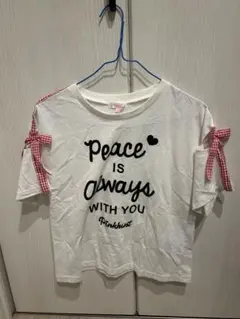 Pinkhunt Tシャツ 肩あき赤チェックリボン