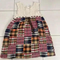 ノースリーブ パッチワークドレス 120サイズ
