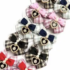 チェックリボン♡トリミングチョーカー10本