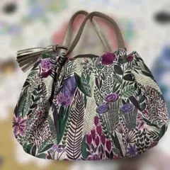 ボタニカル　花柄　フラワー　フローラル　ジャガード　ハンドバッグ　トートバッグ