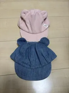 くま耳帽子　ベビーキャップセット