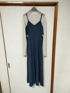 しまむら　ネイビー キャミワンピース ロング　シアートップスセットＭサイズ
