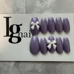 現品限り　リボンネイルチップ　推しネイル　成人式ネイルチップ　ネイルチップ