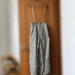 チェック柄サロペット