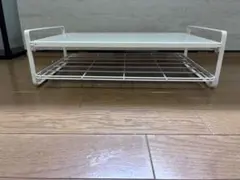 収納棚ラック2段 スタッキングラック 白のサムネイル