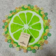 近沢レース　タオルハンカチ　柑橘系　　グリーン　近澤　chikazawa