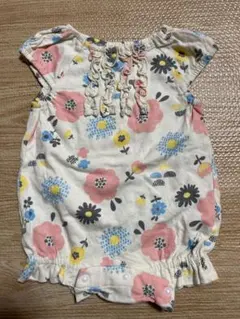 花柄コットンロンパース 60