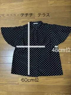 テチチ テラス 半袖シャツ 黒・白ドット