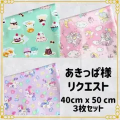 【あきっぱ様リクエスト】40×50 ランチョンマット 給食ナフキン ３枚セット