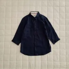 未使用！　THE　SHOP　TK　七分袖　リネンシャツ　ネイビーのサムネイル
